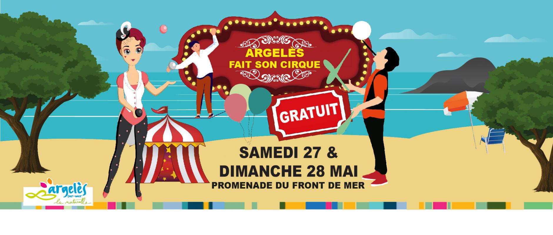 Argelès fait son cirque, spectacle, animations pour enfants, clow, cavalcade